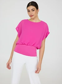 Dolman Sleeve Chiffon Top With Cami