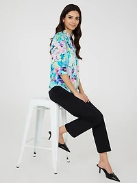 Blouse en satin à imprimé floral
