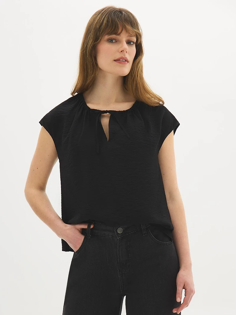 Blouse à manches dolman avec lien nouer sur le devant