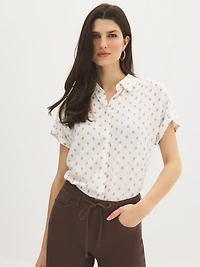 Chemise de bowling à imprimé géométrique