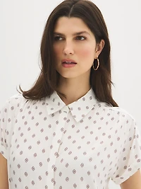 Chemise de bowling à imprimé géométrique