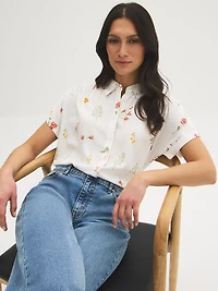 Floral Print Bowling Shirt