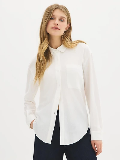 Blouse en mélange de lin