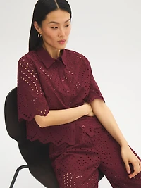 Cotton Eyelet Embroidered Blouse