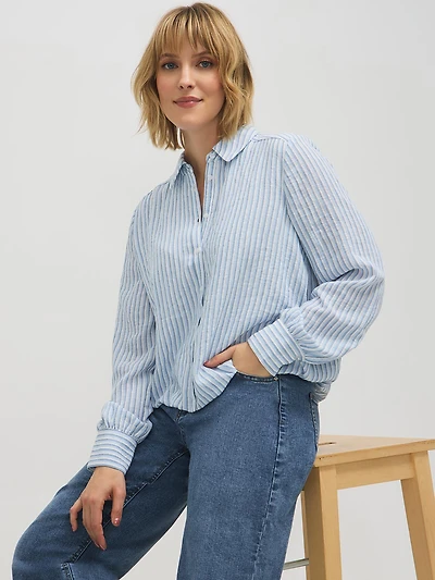 Blouse rayée avec ourlet bulle