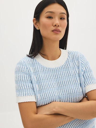 Two-Tone Chenille Sweater