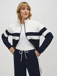 Veste zippée en polaire nuage à blocs de couleurs