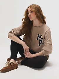 "MTL" Embroidered Cotton-Blend Sweatshirt