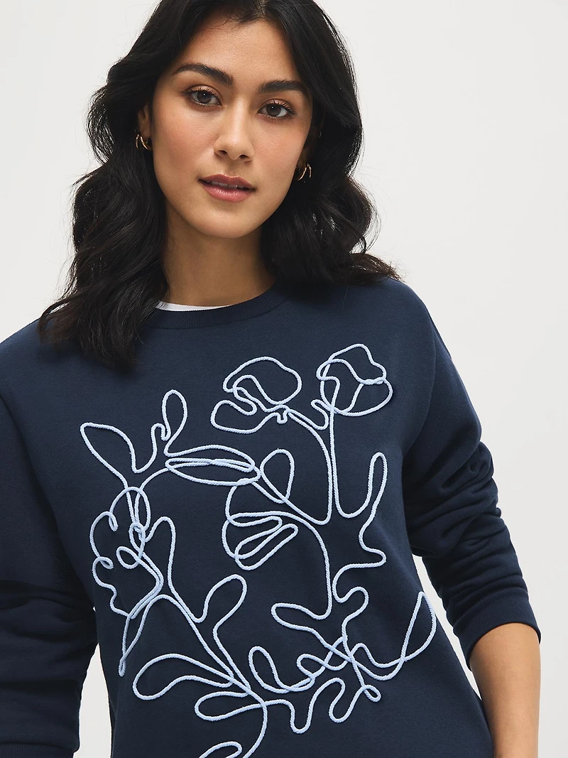 Chandail en polaire et imprimé floral