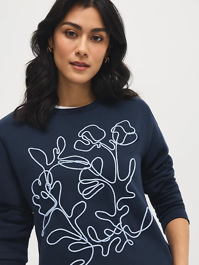 Chandail en polaire et imprimé floral