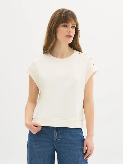 Cotton-Blend French Terry Top
