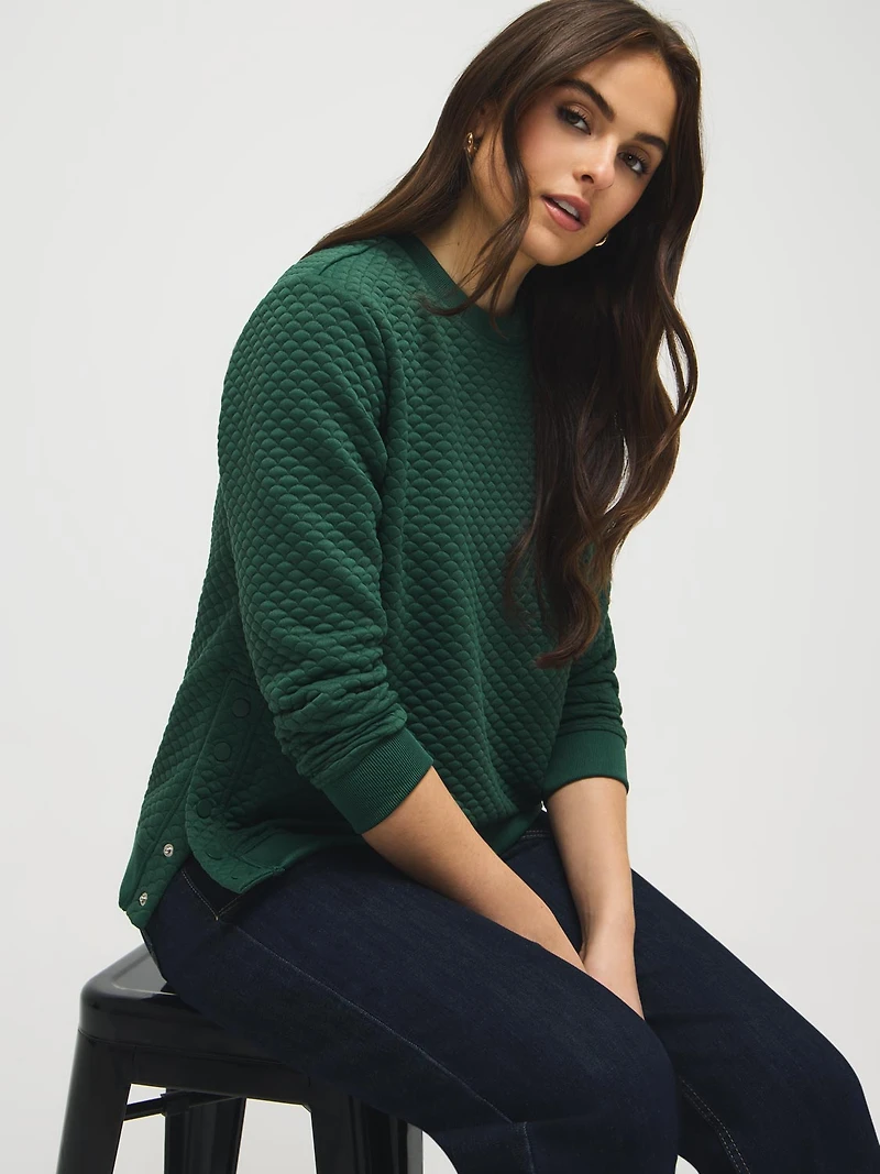 Quilted Tunic Sweatshirt