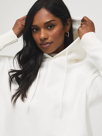 Chandail en polaire à capuche et mélange de coton