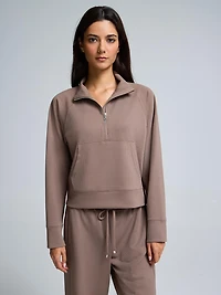 Half-Zip Ribbed Sweatshirt