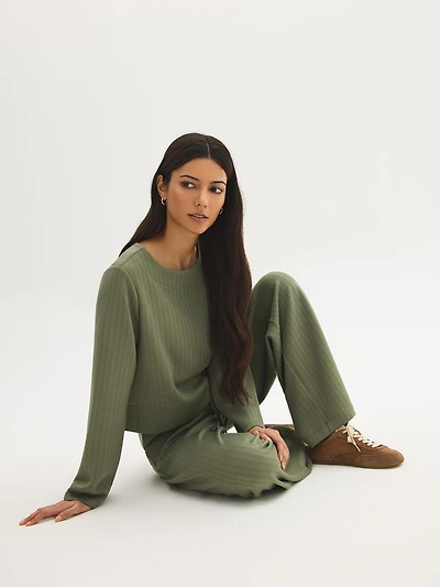 Crew Neck Cloud Fleece Top