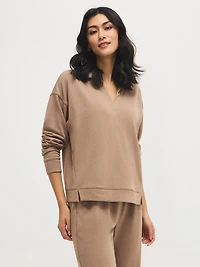 French Terry Johnny Collar Sweatshirt