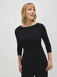 Boat Neck Asymmetrical Top