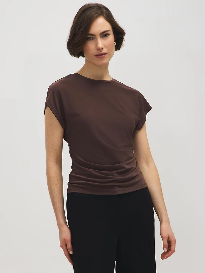 Haut à manches dolman et plis latéraux