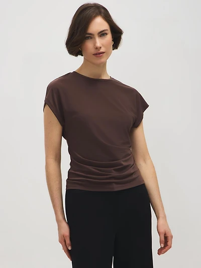 Haut à manches dolman et plis latéraux