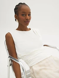 Sleeveless Ruched Hem Top