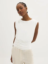 Sleeveless Ruched Hem Top