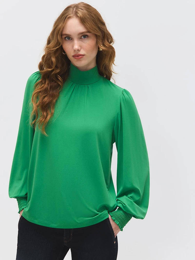 Mock Neck Jersey Top