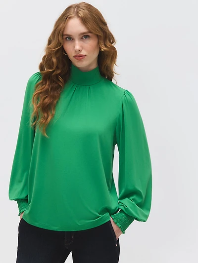 Mock Neck Jersey Top