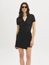 Lace Johnny Collar Top