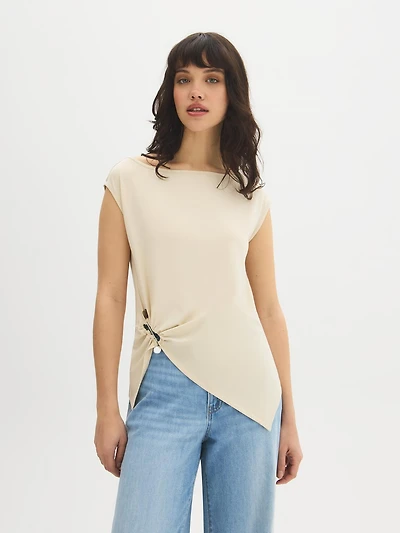 Asymmetrical Knot Detail Top