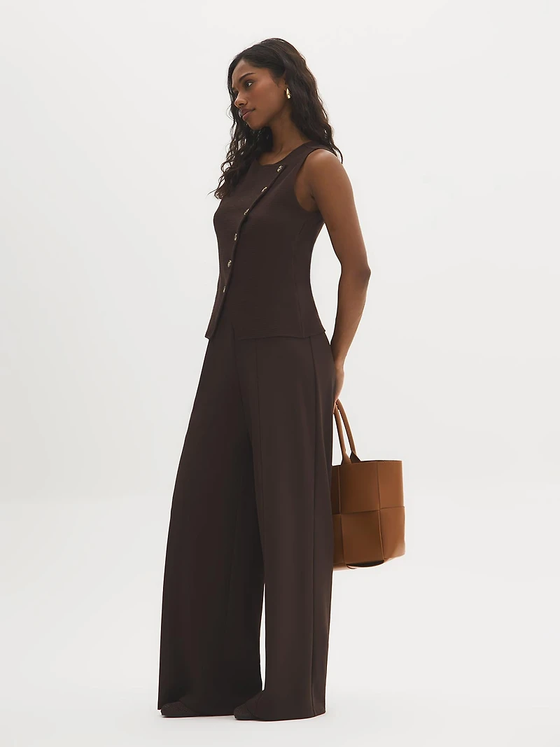 Asymmetrical Button-Front Top