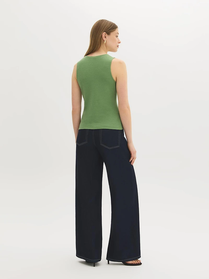 Asymmetrical Button-Front Top