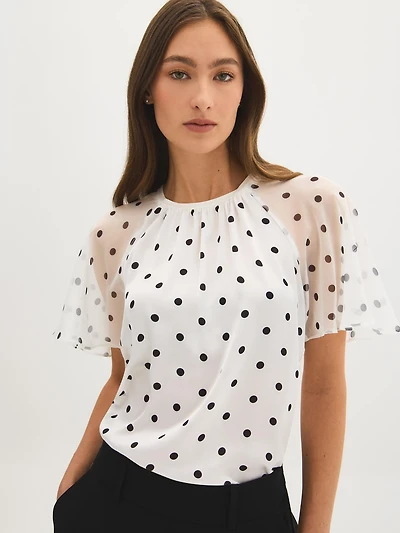 Haut imprimé en matières mixtes