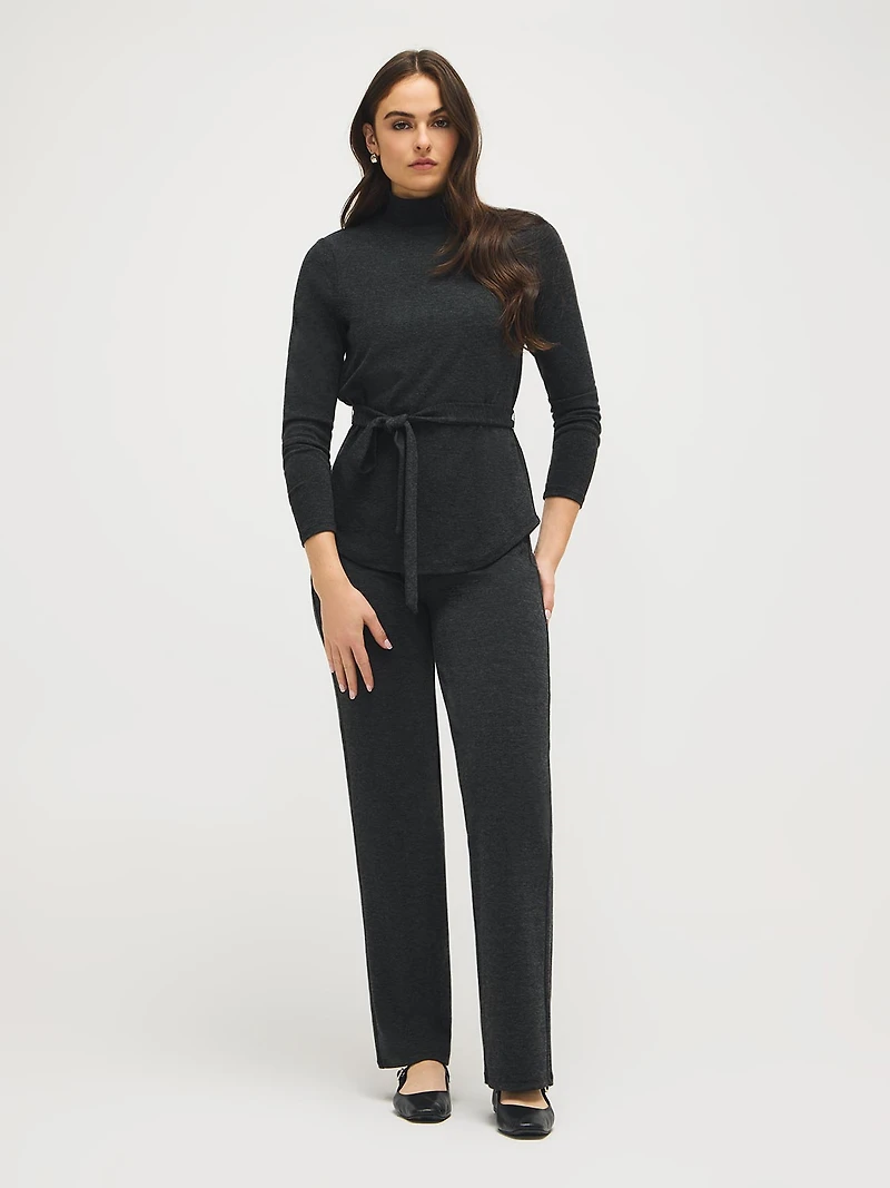 Melange Wide-Leg Pants