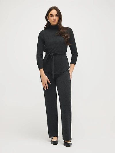 Melange Wide-Leg Pants