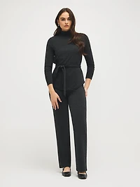 Melange Wide-Leg Pants