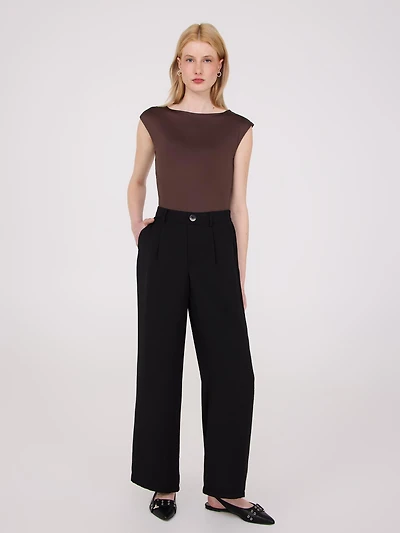 Mid-Rise Wide-Leg Pants
