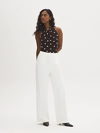 Pantalon plissé à jambe large