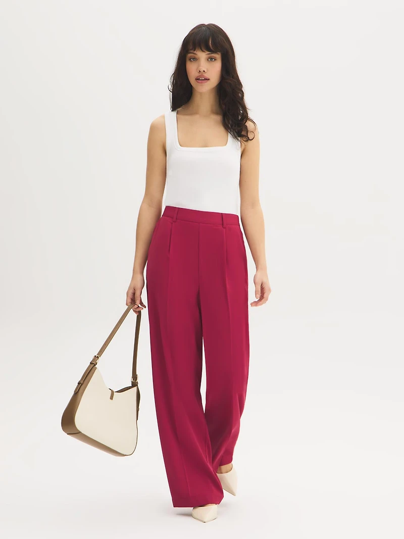 Pleated Wide-Leg Pants