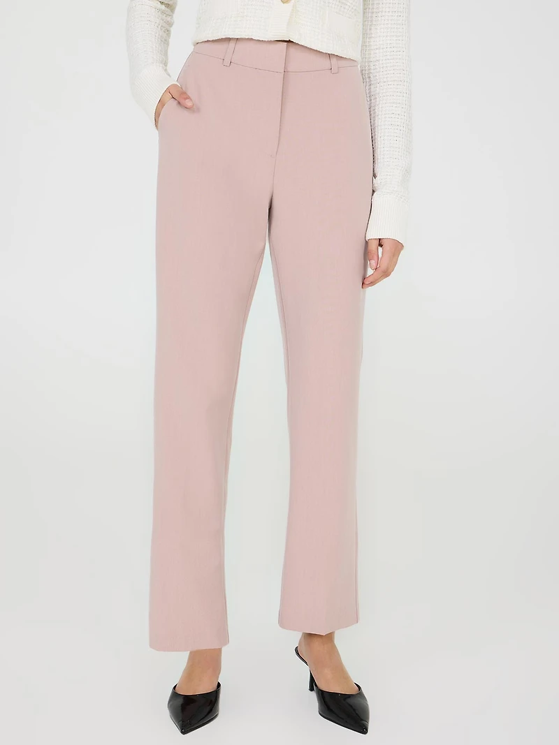 Pantalon droit à taille mi-haute