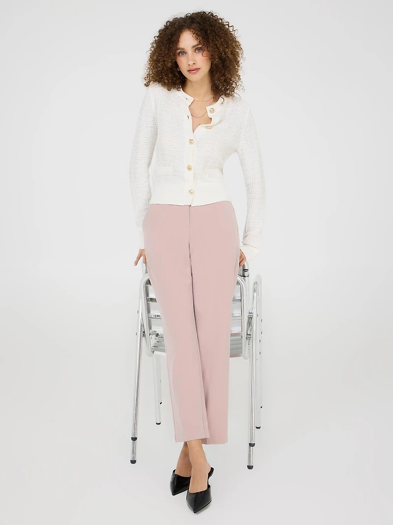 Pantalon droit à taille mi-haute