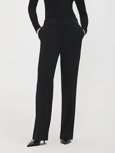 Pantalon à jambe large en sergé