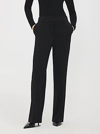 Pantalon à jambe large en sergé
