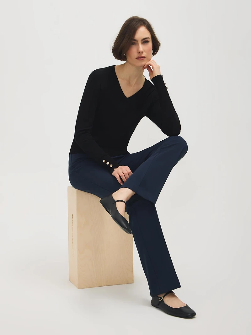 Pantalon en crêpe à jambe droite