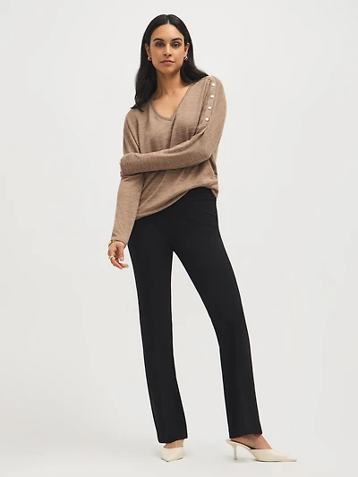 Straight Leg Crepe Pants