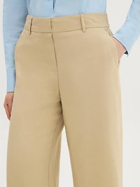 Pantalon à jambe large en mélange de lin