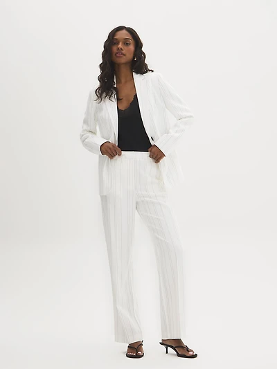 Striped Straight-Leg Pants