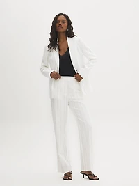 Striped Straight-Leg Pants