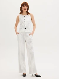 Pantalon court à rayures