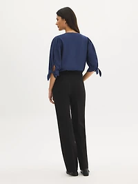 Pantalon en crêpe tricoté
