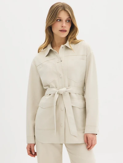 Veste portefeuille en faux suède